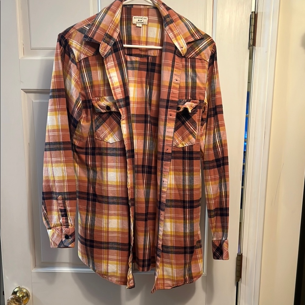 Plaid Button-Up Shirt